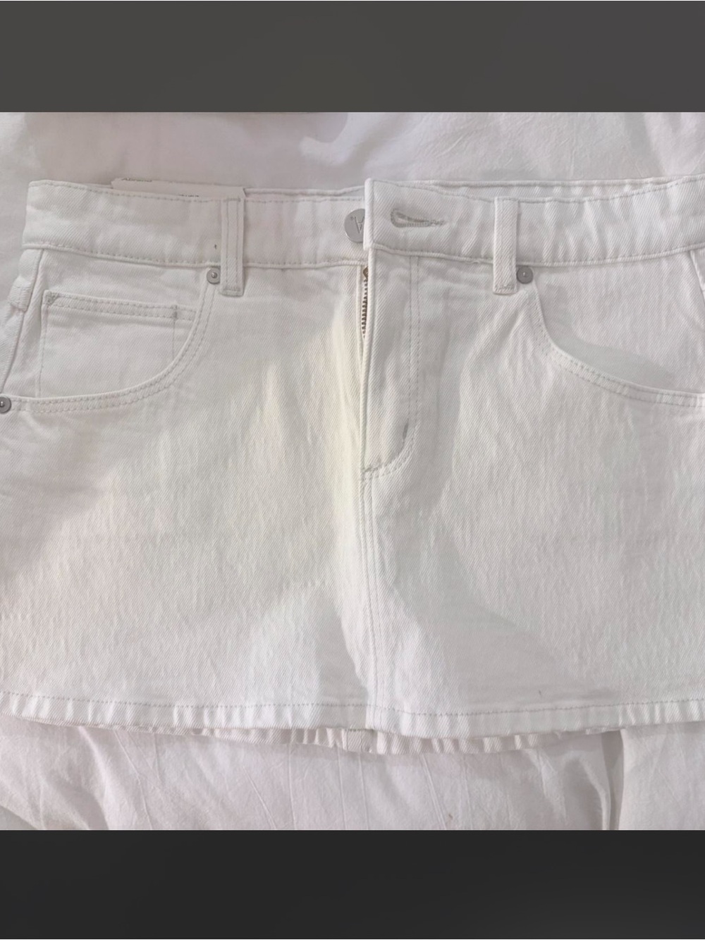 Abrand White Jean Skirt
